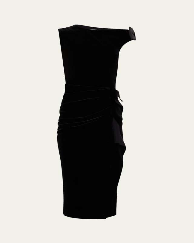 Asymmetric Bodycon Velvet Dress